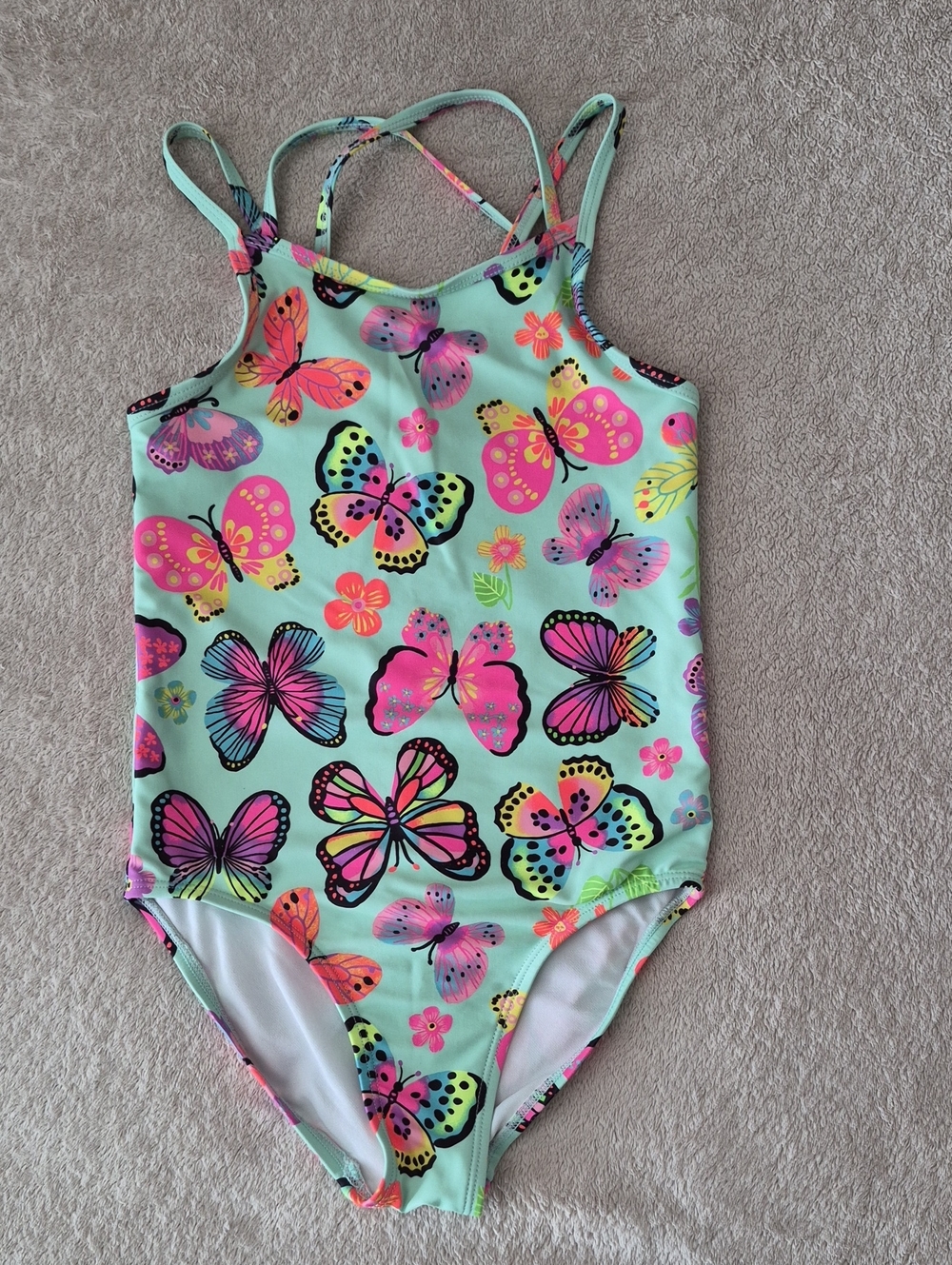 Kids Mint Butterfly One-Piece Swimsuit